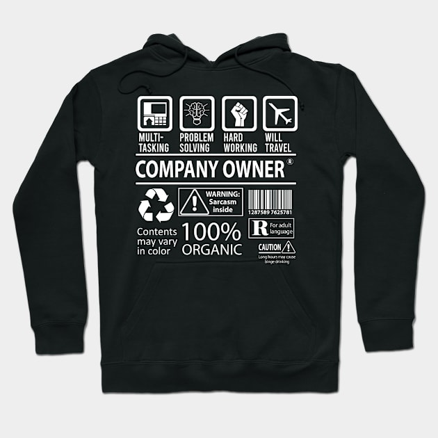 Company Owner T Shirt - MultiTasking Certified Job Gift Item Tee Hoodie by Aquastal